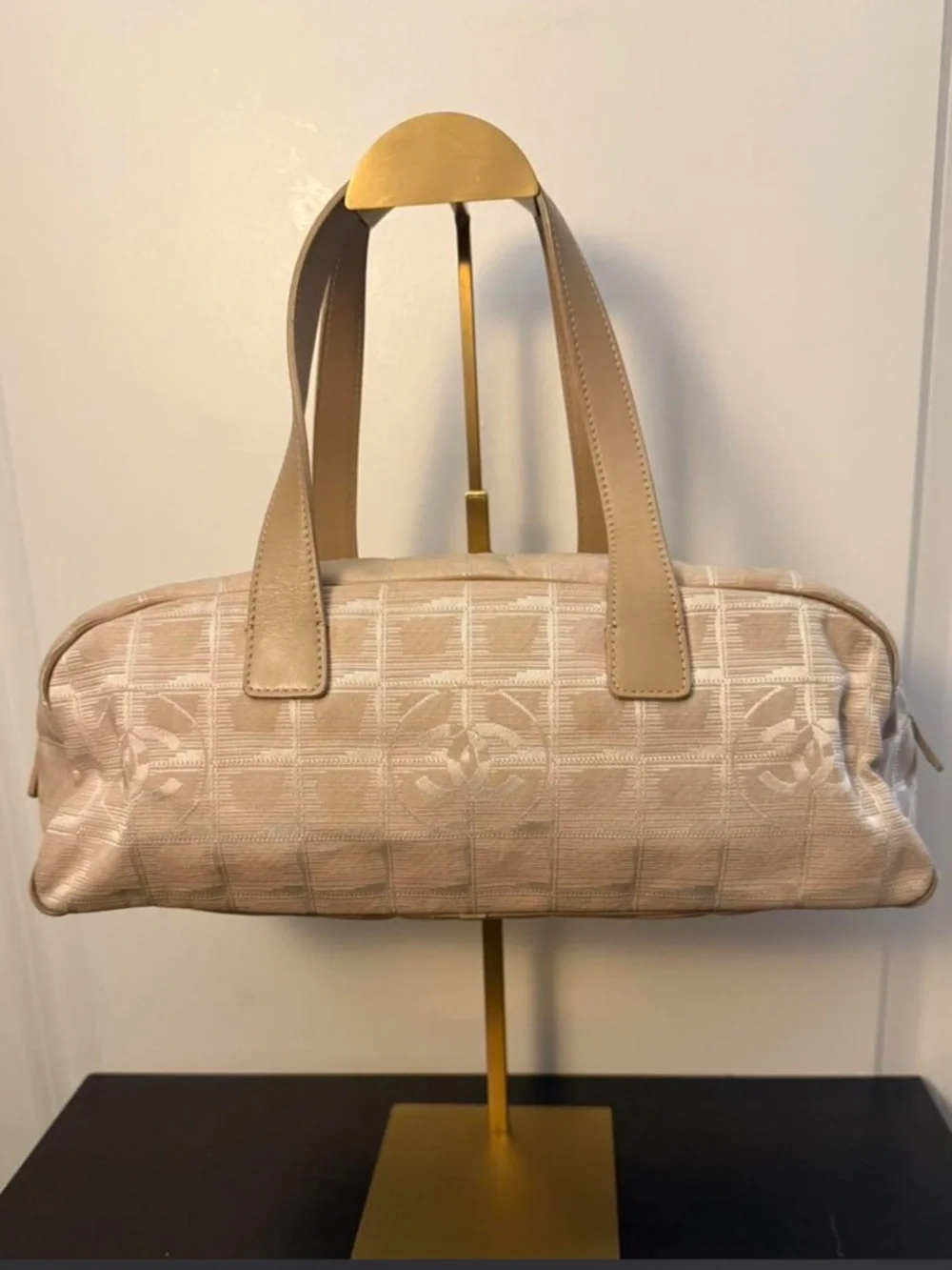 CHANEL Beige Jacquard Tote and Satchel Travel Line Set - Picture 4 of 12